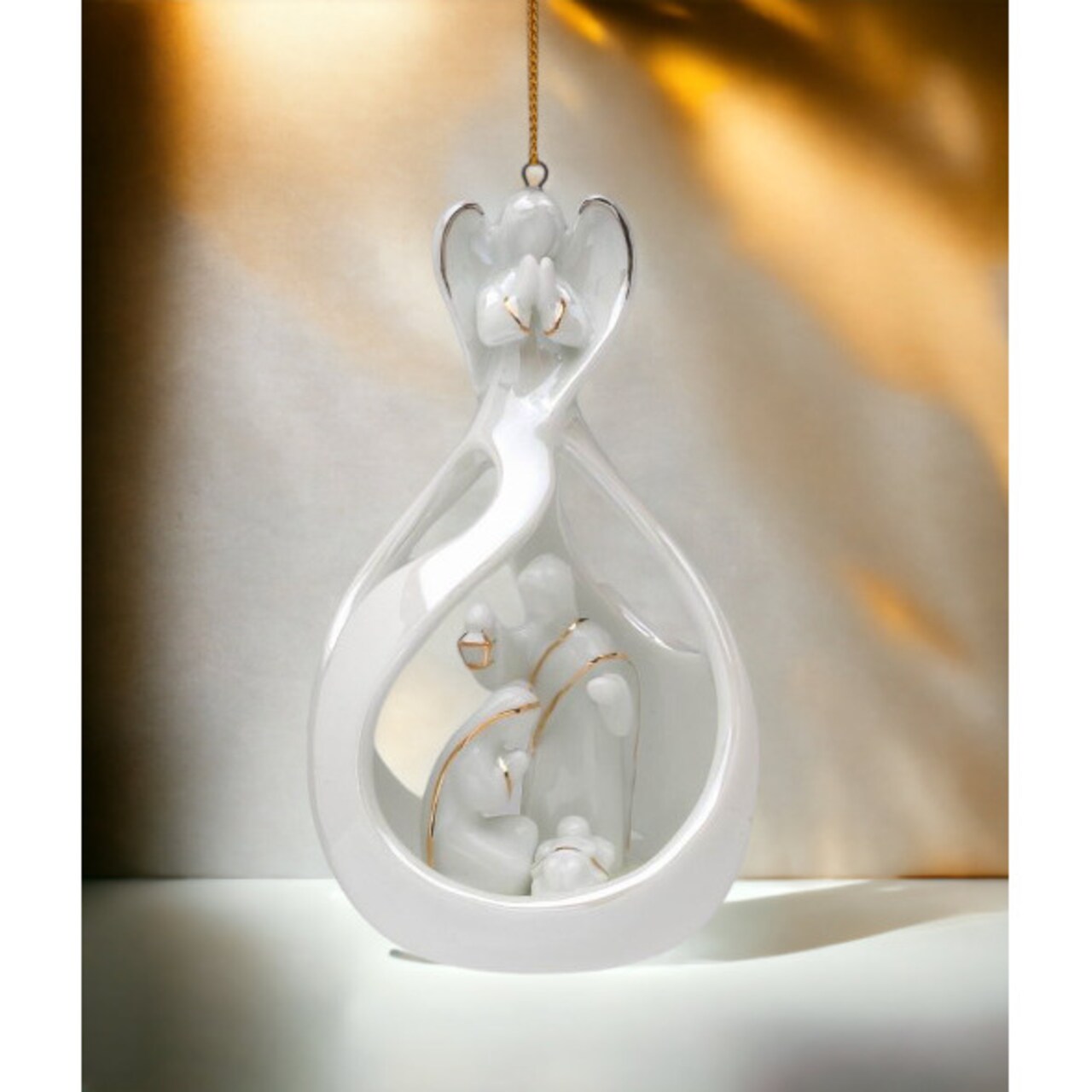 Angel Watching Over Holy Family Ornament Gift Indoor Home Decor Any Occasion